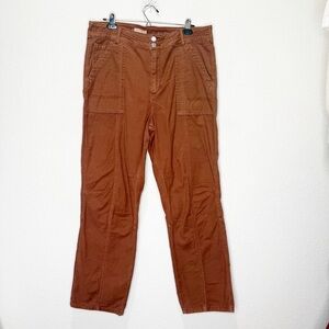 Pilcro Anthropologie Utility Straight Pants Rust Cargo 32T Tall